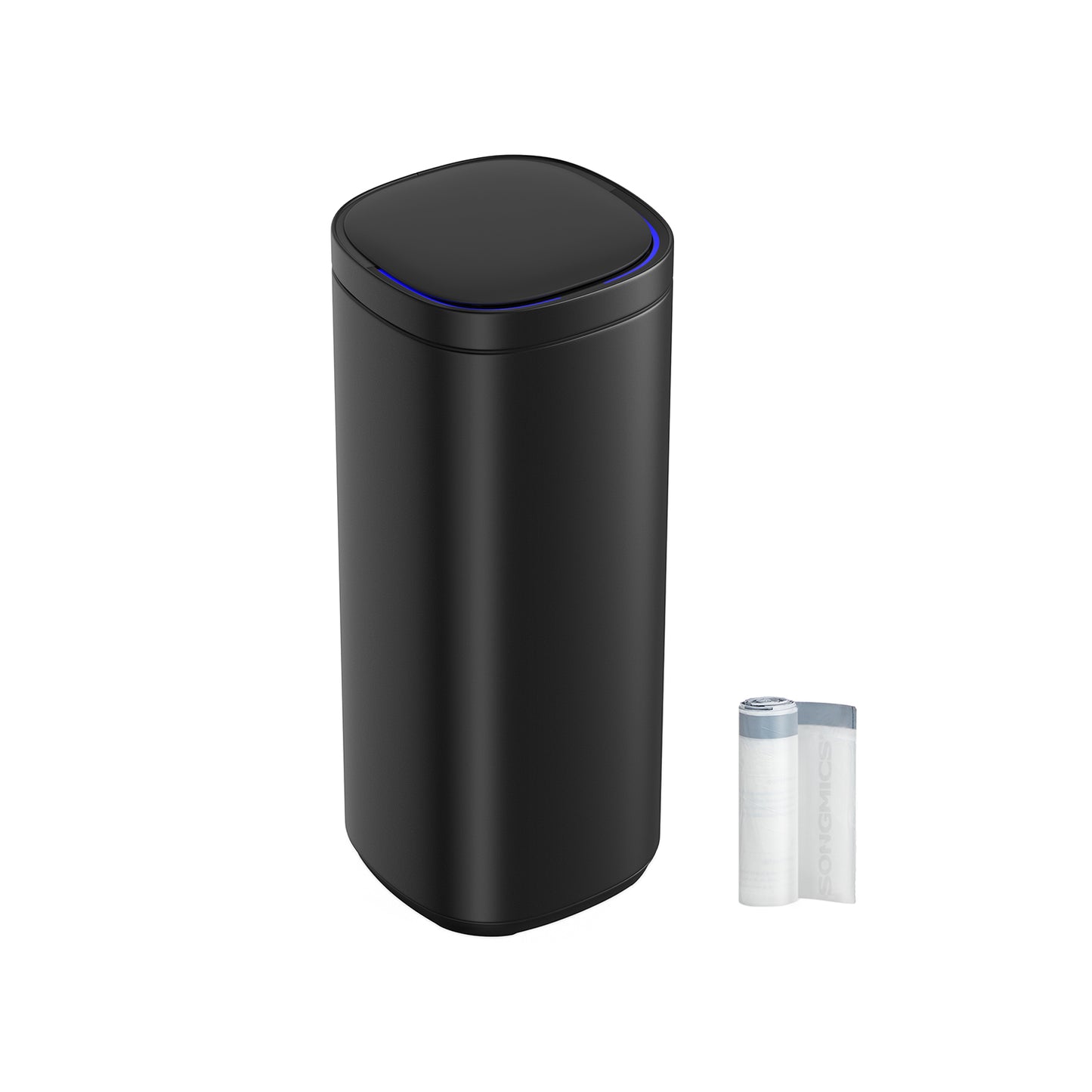 Mülleimer Küche, 50 L, Mülleimer Groß, Abfalleimer, mit Bewegungssensor, Deckel mit Offenhaltefunktion, Schwarz, SONGMICS