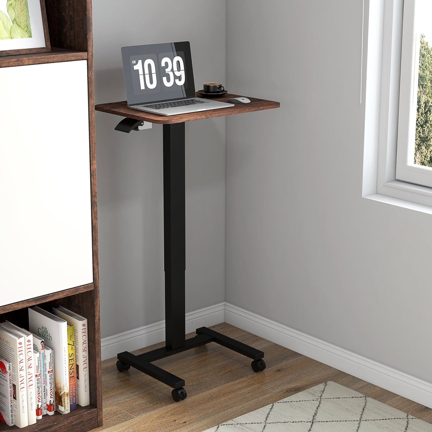 Laptoptisch, Laptoptisch Höhenverstellbar, Laptop Tisch, mit Rollen, Laptoptisch Bett, Laptoptisch Sofa, Vinsetto, 4