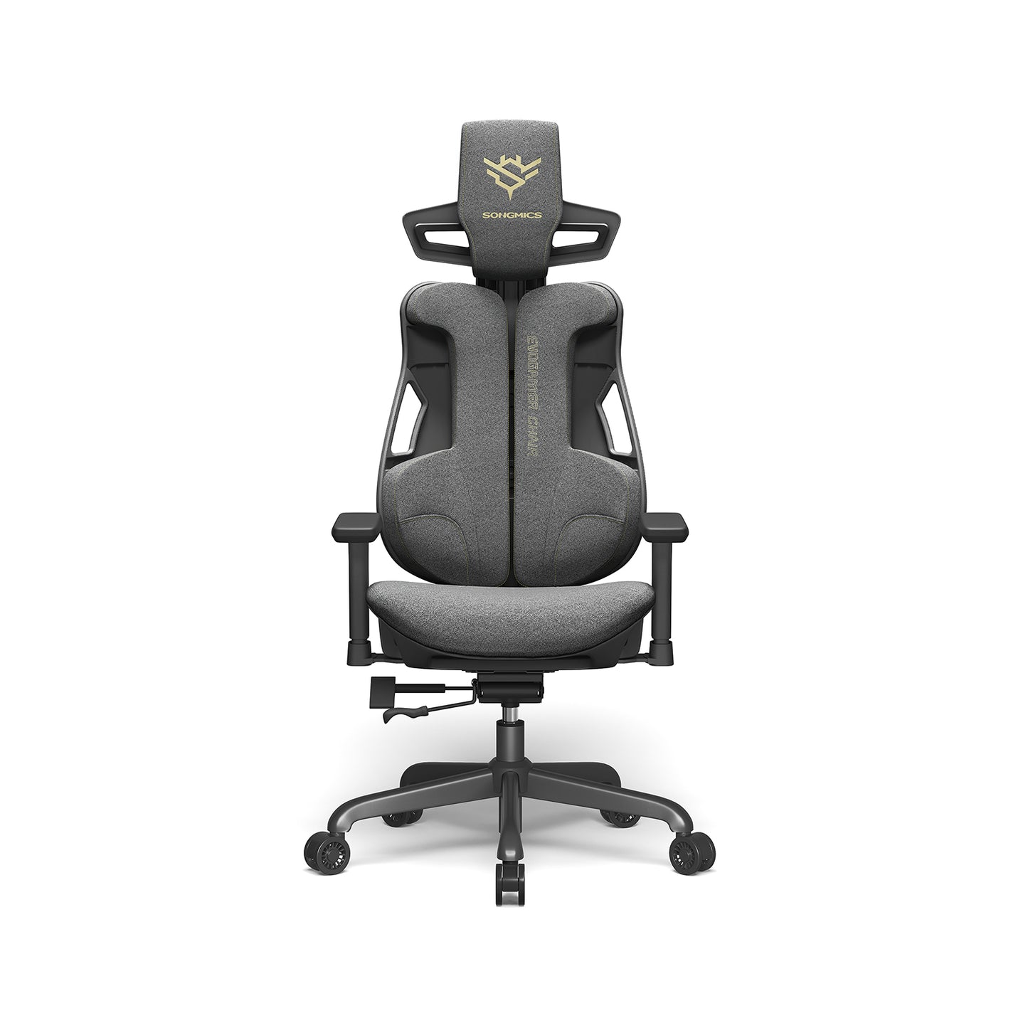 Gaming Stuhl, Gaming Sessel, Ergonomischer Stuhl, Bürostuhl, Neigbare Rückenlehne, H-förmige Rückenstütze, Grau, Songmics, 1