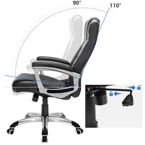 Bürostühle, bürostuhl ergonomisch, gaming stuhl - SONGMICS - Neigungswinkel 90°-110°