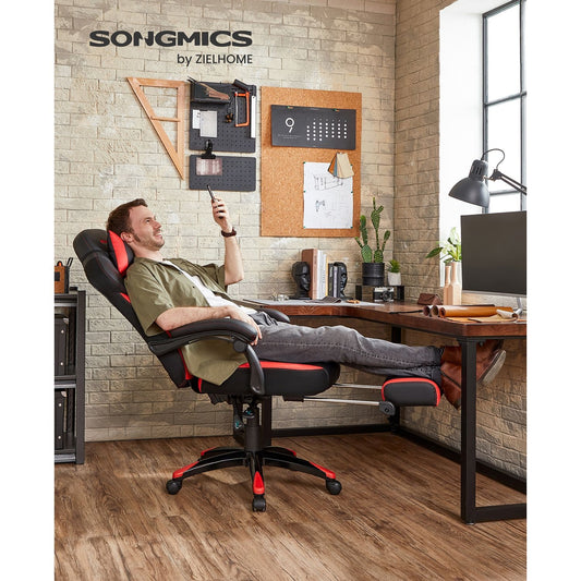 Gaming stuhl, bürostühle kaufen, home office stuhl, gaming stühle, Schwarz Rot - SONGMICS