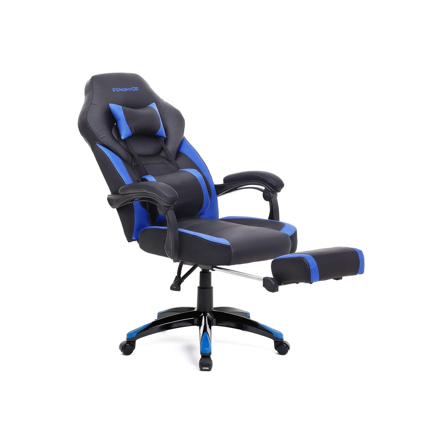 komfortabler Gaming-Stuhl, Gaming stuhl, home office stuhl, gaming stühle, Schwarz Blau - SONGMICS