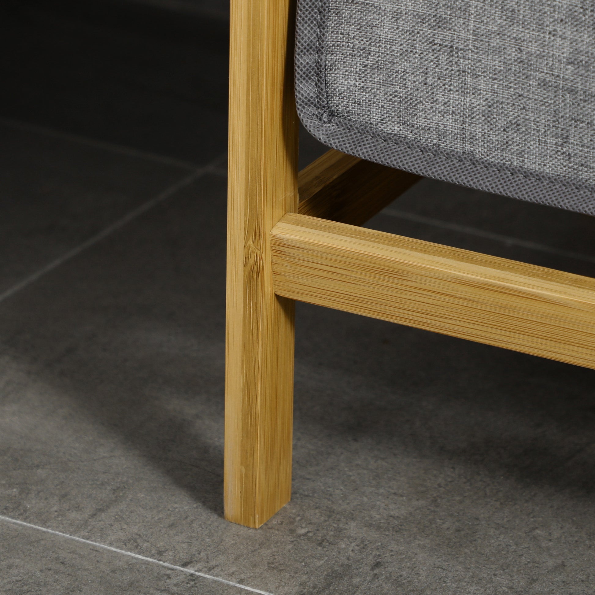 Wäschekorb 2 Fächer, Wäschesammler, Wäschebox, abnehmbaren Wäschesäcken, Wäschekorb Regal, mit Plattform Bambus, Grau Natur, HOMCOM, 9