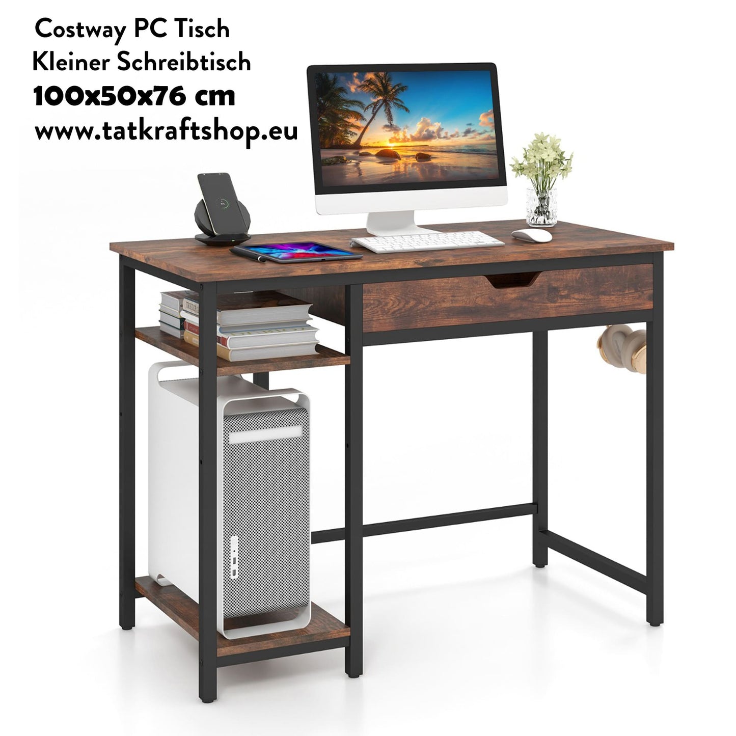 PC Tisch, Kleiner Schreibtisch, Computertisch klein, Costway, 1
