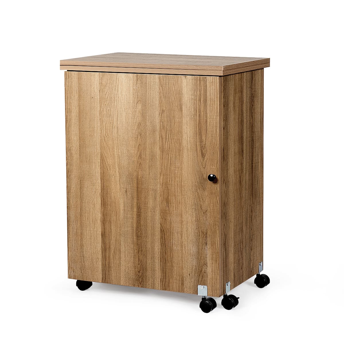 PC tisch, Bürotisch, Computer schreibtisch, Nähmaschinentisch Zusammenklappbarer Nähtisch mit Ablagefächern, Natur, Costway, 4