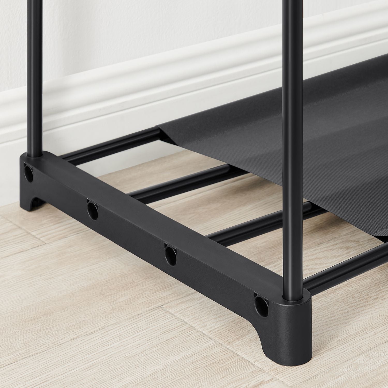 Offener Kleiderschrank, Kleiderschrank, Offener Schrank, Garderobe mit ablage,  Stoffablagen, Metallrahmen, Schwarz, SONGMICS, 7