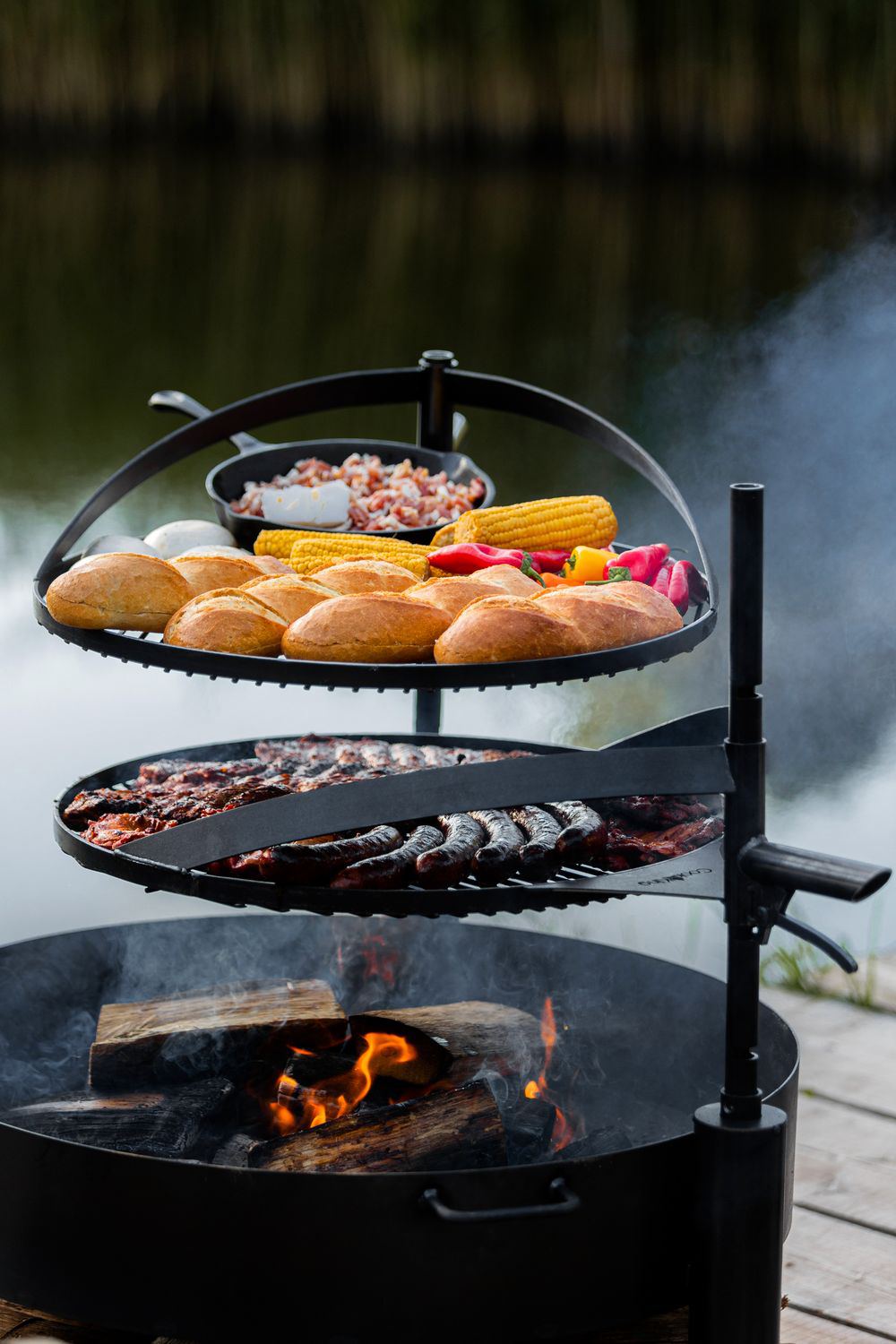 Rost aus natürlichem Stahl mit einem Griff für Feuerschale MONTANA X | Dia. 60 cm, Cook King