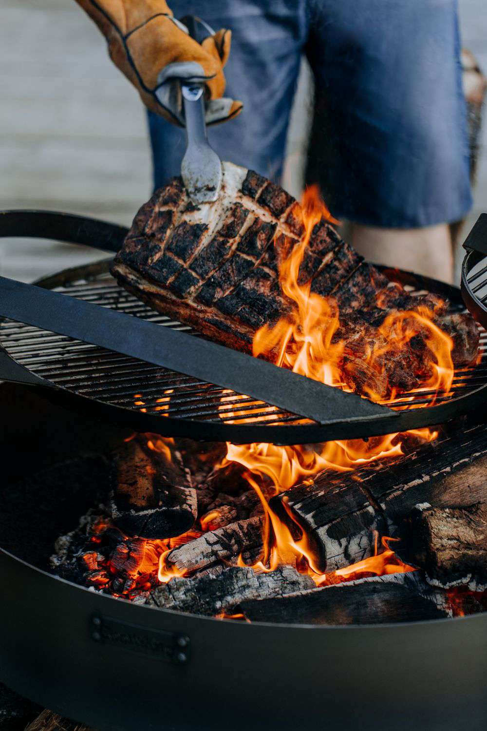 Rost aus natürlichem Stahl mit einem Griff für Feuerschale MONTANA X | Dia. 60 cm, Cook King