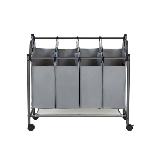 Wäschekorb, Wäschesortierer, Wäschesortierer 4 Fächern, Wäschesammler, mit Rädern, abnehmbare Taschen, 4x35 L,  Songmics, 1