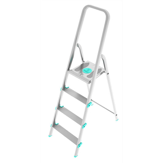 Trittleiter, Trittleiter 4 stufen, Trittleiter Klappbar, Höhe 84 cm,  Max, Belastbar 150 kg, Aluminium, Hergestellt in Italien, Colombo LIBELLULA 4 stufen, 1