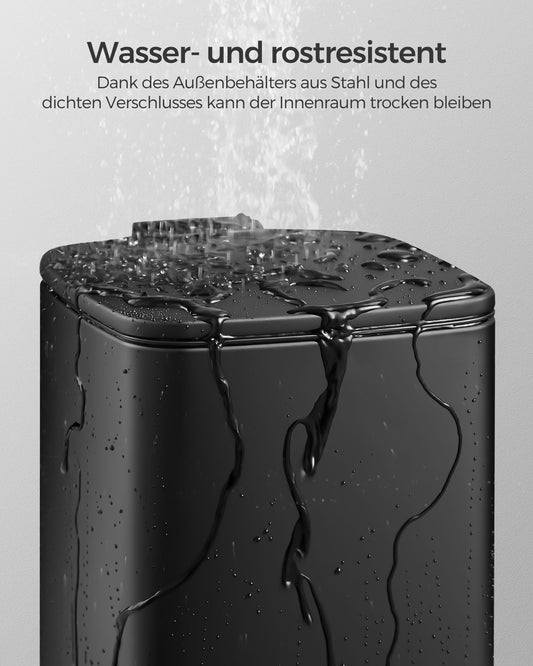 Kosmetikeimer, 8 L, Mülleimer Bad, Abfalleimer mit deckel, Tretmülleimer, Badezimmer mülleimer, mit Pedal, schwarz, SONGMICS, 1