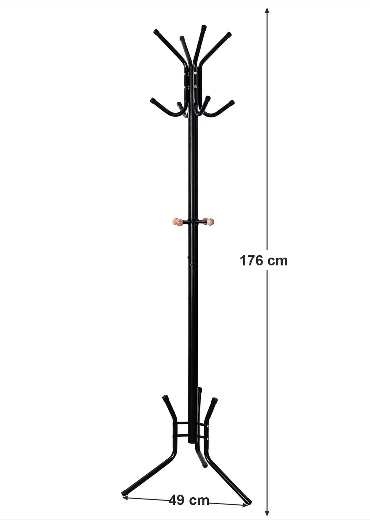 Garderobenständer, Metall Kleiderständer, Garderobenständer Stabil, Garderobenständer Baum, schwarz, SONGMICS, 7