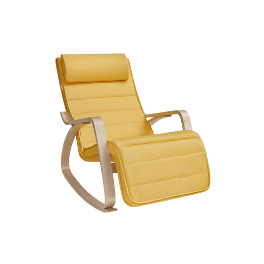 Schaukelstuhl, Schaukelsessel, Schaukelstuhl Stillen, 5-Fach verstellbare Fußstütze, mit Armlehnen 8