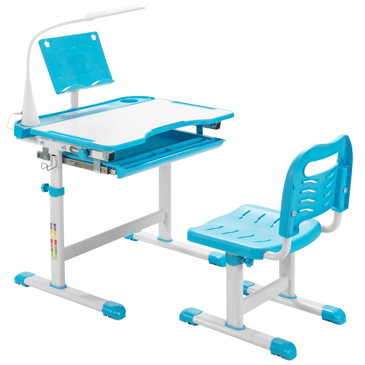 Schreibtisch Kinder, Kindertisch, Kinderschreibtisch Set, Tisch kann bis zu 100 kg, Stuhl bis zu 80 kg, Costway, 1