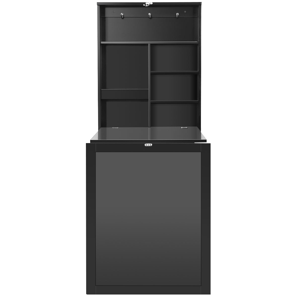 Schreibtisch Klappbar, Wandtischm, Ausklappbarer Wandklapptisch, Umwandelbarer Schreibtisch, Schreibtisch Schwarz, Costway, 6