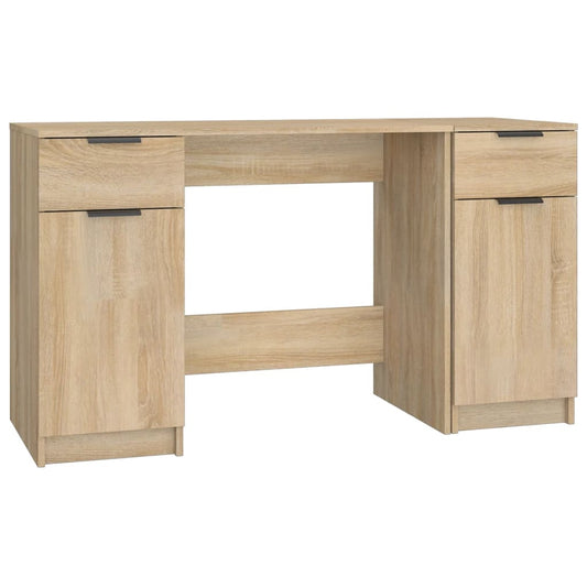 Schreibtisch mit Schubladen, Schreibtisch Klein, Schreibtisch Büro, Holz Schreibtisch, mit Beistellschrank, vidaXL, 2