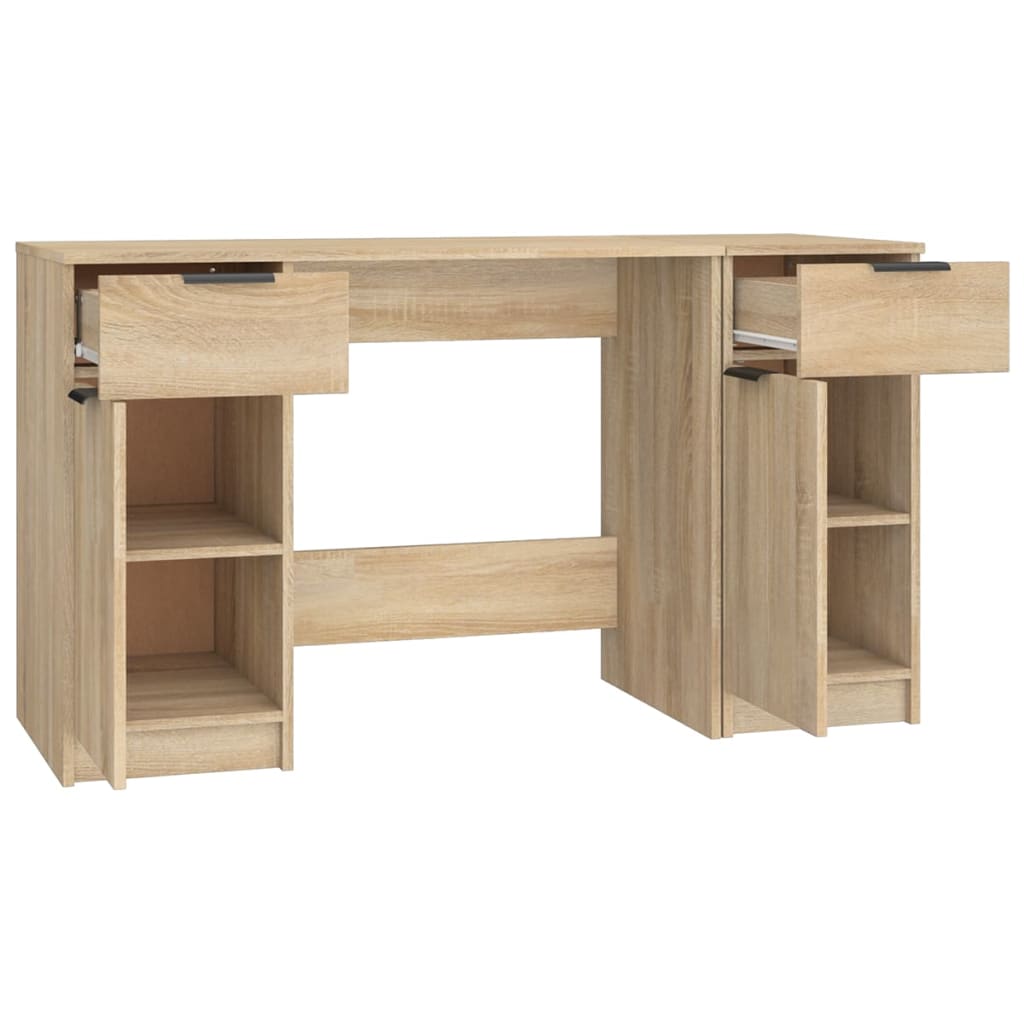 Schreibtisch mit Schubladen, Schreibtisch Klein, Schreibtisch Büro, Holz Schreibtisch, mit Beistellschrank, vidaXL, 4