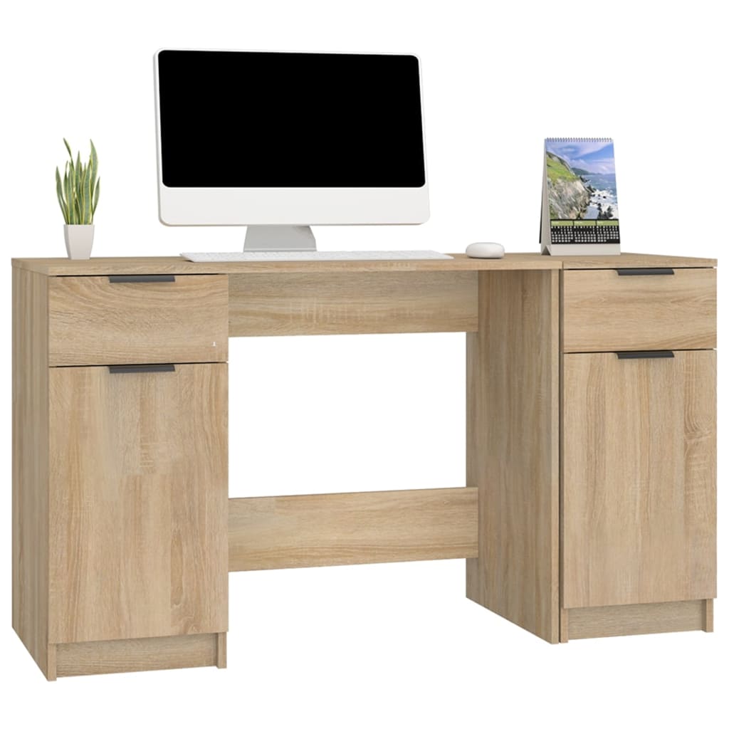 Schreibtisch mit Schubladen, Schreibtisch Klein, Schreibtisch Büro, Holz Schreibtisch, mit Beistellschrank, vidaXL, 5