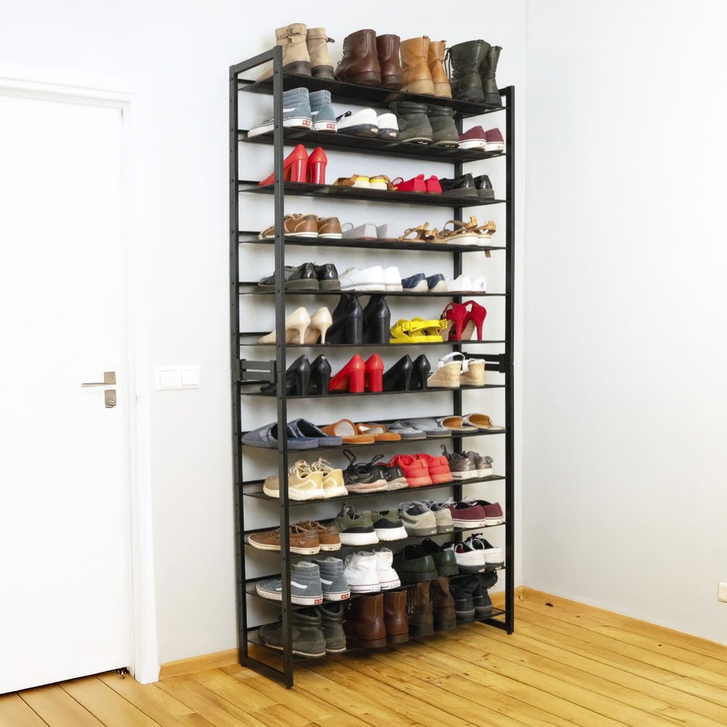 Schuhregal, 12 Ablagen, Schuhregal Schmal, Schuhregal Metall, Tatkraft Eiffel, 1