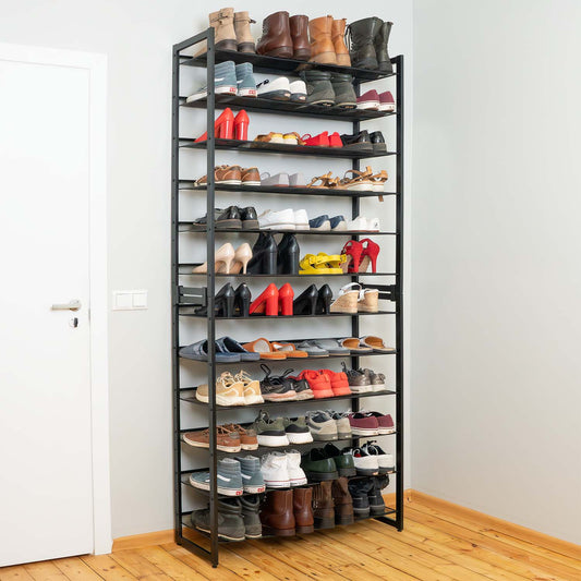 Schuhregal, 12 Ablagen, Schuhregal Schmal, Schuhregal Metall, Tatkraft Eiffel, n1