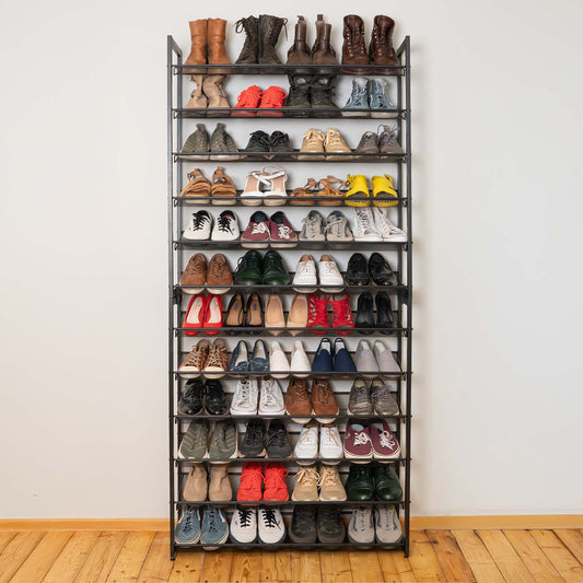 Schuhregal, 12 Ablagen, Schuhregal Schmal, Schuhregal Metall, Tatkraft Eiffel, n2