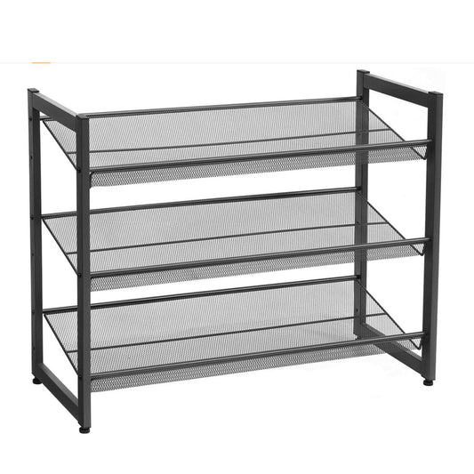 Schuhregal, Metall, 3 Ebenen, verstellbare Ablage, Schuhregal Schmal