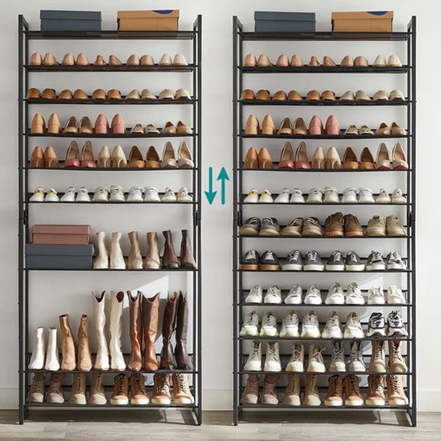 Schuhregal, Schuhregal Schmal, Schuhablage, Schuhregal mit 12 Ablagen, Schuhe Regal, Schuhablage Schmal, Songmics, 4