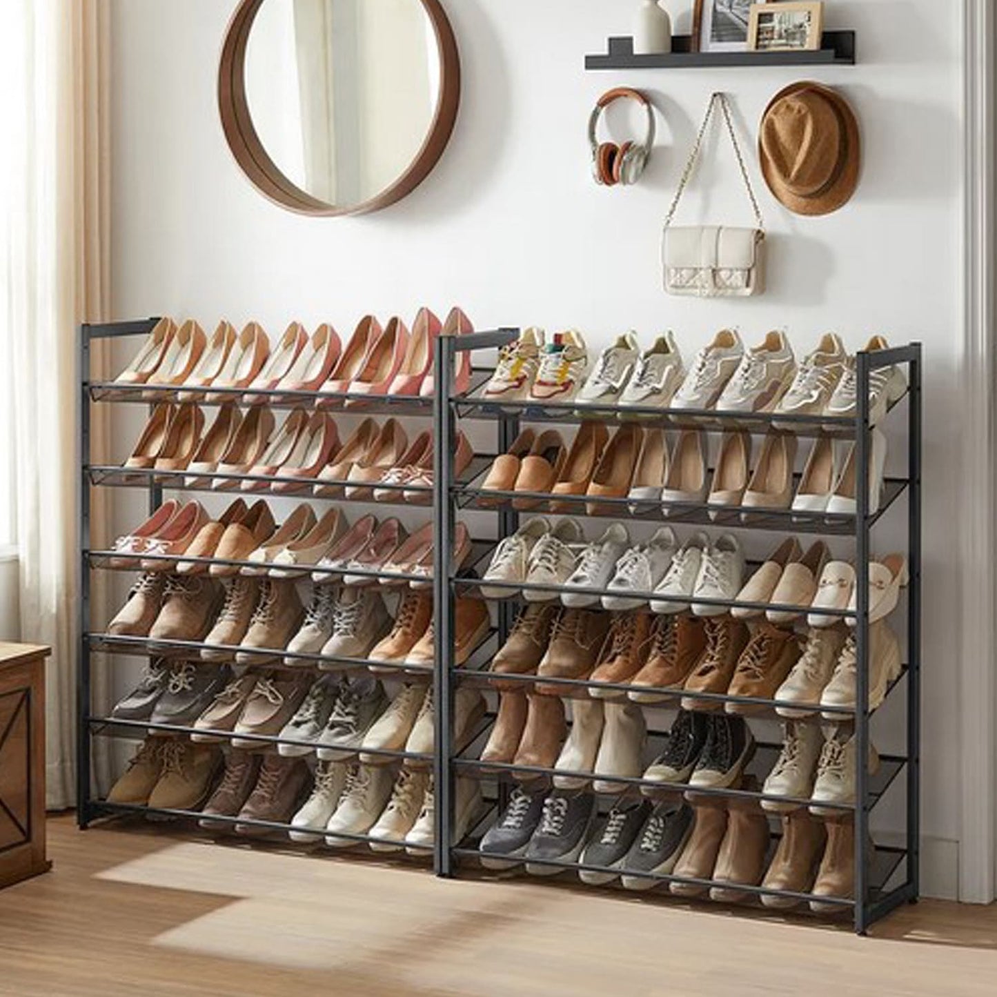 Schuhregal, Schuhregal Schmal, Schuhablage, Schuhregal mit 12 Ablagen, Schuhe Regal, Schuhablage Schmal, Songmics, 7
