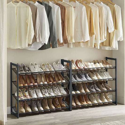 Schuhregal, mit 8 Ebenen, Schuhregal Schmal,  Schuhorganizern, Verstellbare, aus Metall, Songmics, 2