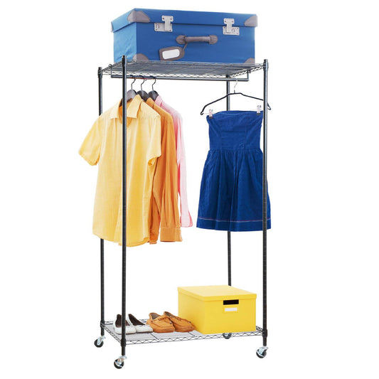 Schwerlast Faltschrank, Stoffkleiderschrank, Kleiderschrank auf Rollen, bis 70 kg, 75x45x150 cm, Leinenimitat, art moon Buffalo Schwarz, 6