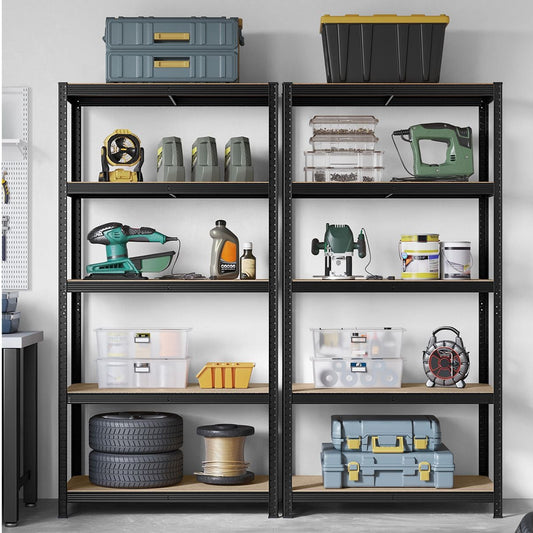 Schwerlastregal, 2er Set, Kellerregal, Lastenregal, 5 Ablagen, 50x100x200cm, bis 600 kg, Standregal, , Songmics, 2