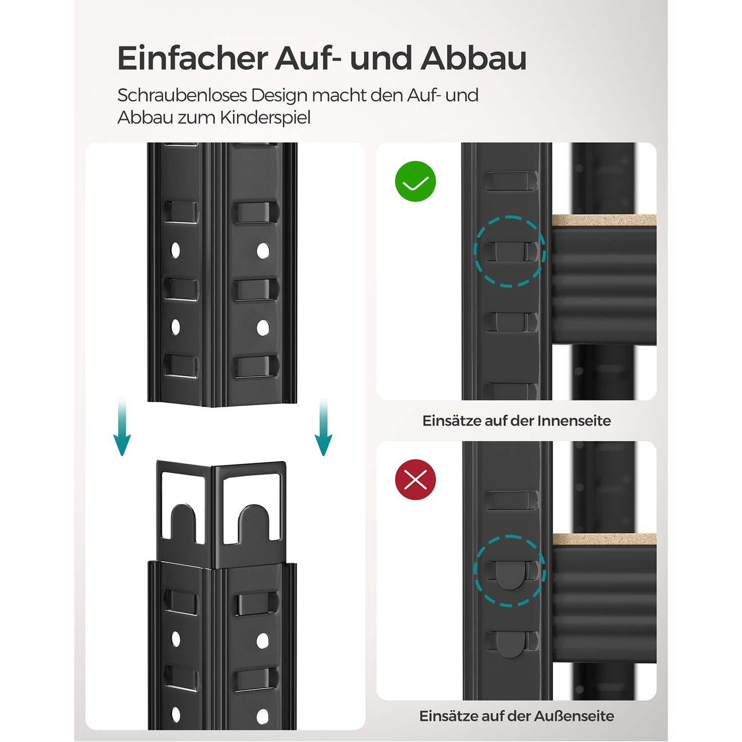 Schwerlastregal, 2er Set, Kellerregal, Lastenregal, 5 Ablagen, 50x100x200cm, bis 600 kg, Standregal, , Songmics, 6