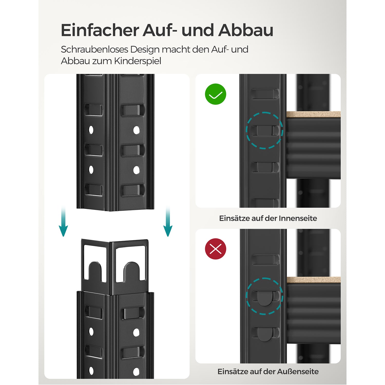 Schwerlastregal, 2er Set, Kellerregal, Lastenregal, 5 Ablagen, 50x100x200cm, bis 600 kg, Standregal, , Songmics, 6
