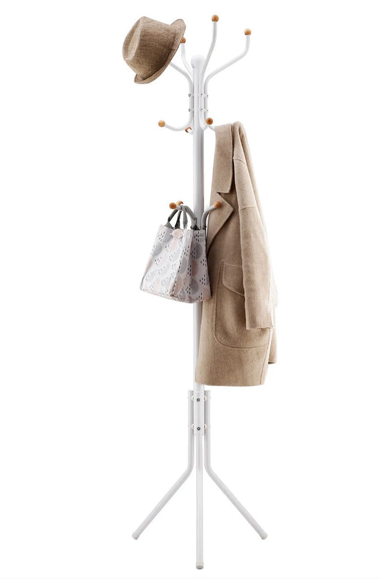 Garderobenständer, Höhe 182 cm, Garderobenständer stabil, Kleiderständer Metall, Garderobenständer Baum, weiß, Songmics, 2