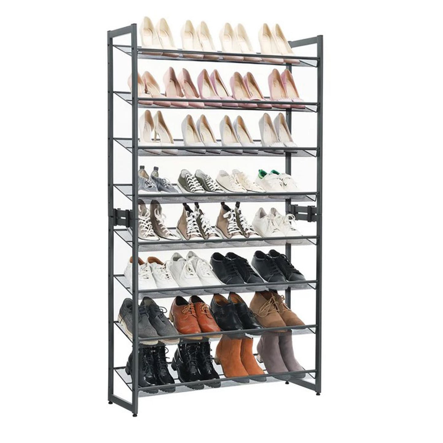 Schuhregal, mit 8 Ebenen, Schuhregal Schmal, für 40 Paar Schuhe, Verstellbaren, Songmics, 1