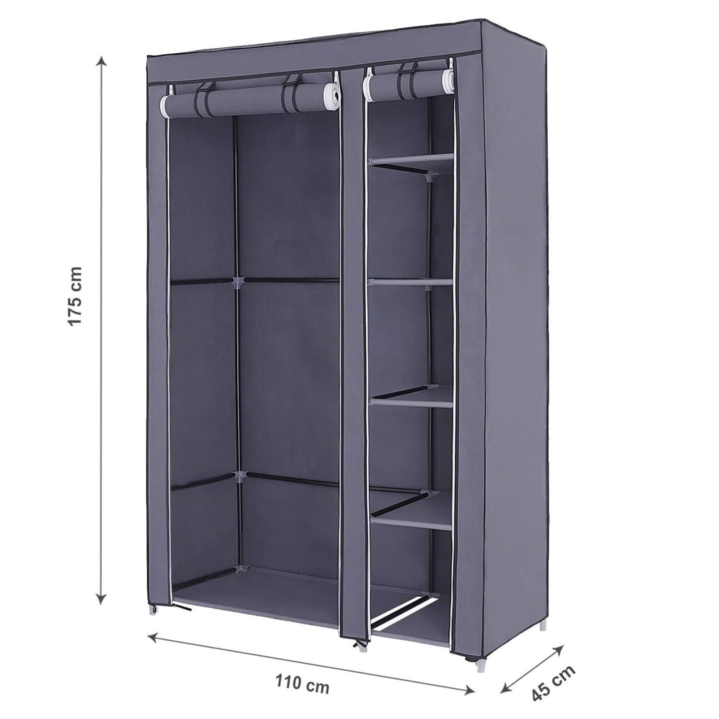 Stoffschrank, XL, Stoffkleiderschrank, Faltschrank, Stoffschrank Stabil, Kleiderschrank Faltschrank, SONGMICS, 7