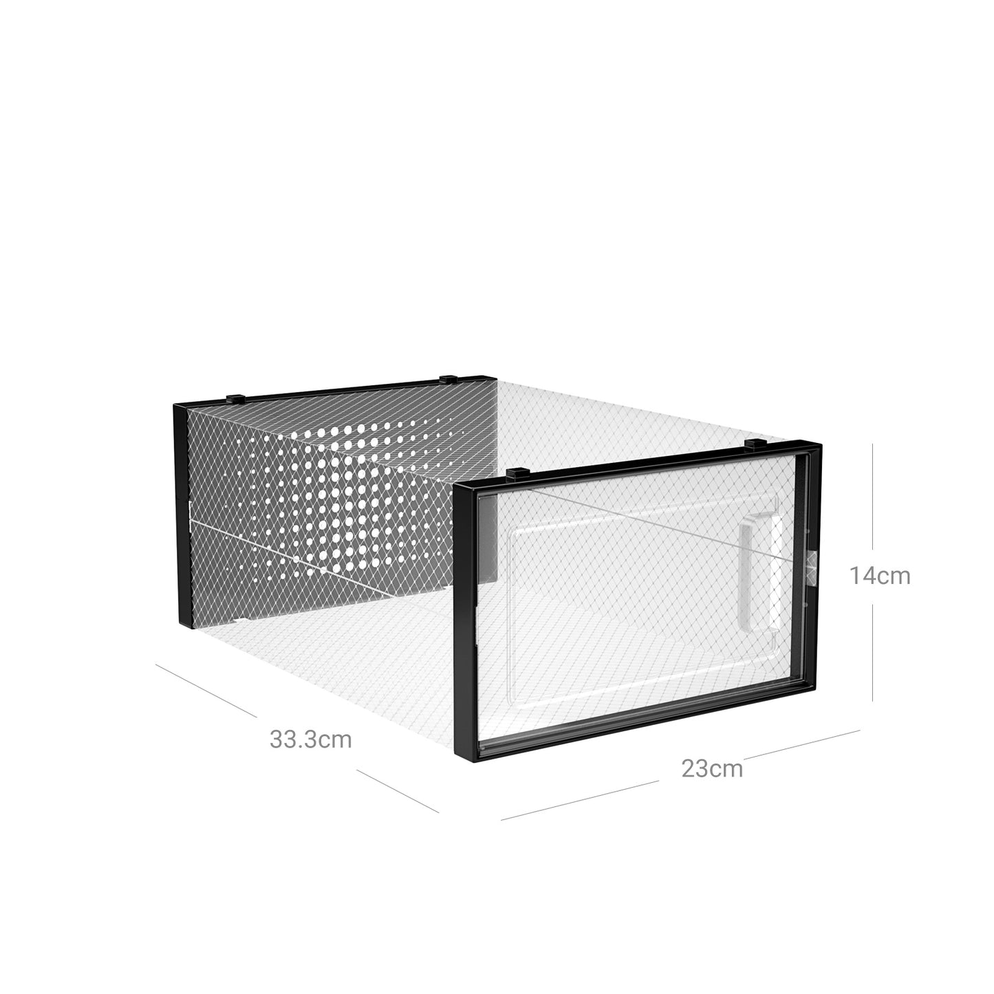 Schuhboxen, 18er Set, Schuhorganizer, aus Kunststoff, für Schuhe bis Größe 44, transparent-schwarz, SONGMICS, 7