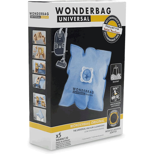 Staubsaugerbeutel, Wonderbag Universelle WB406120, Rowenta, 5 Beutel