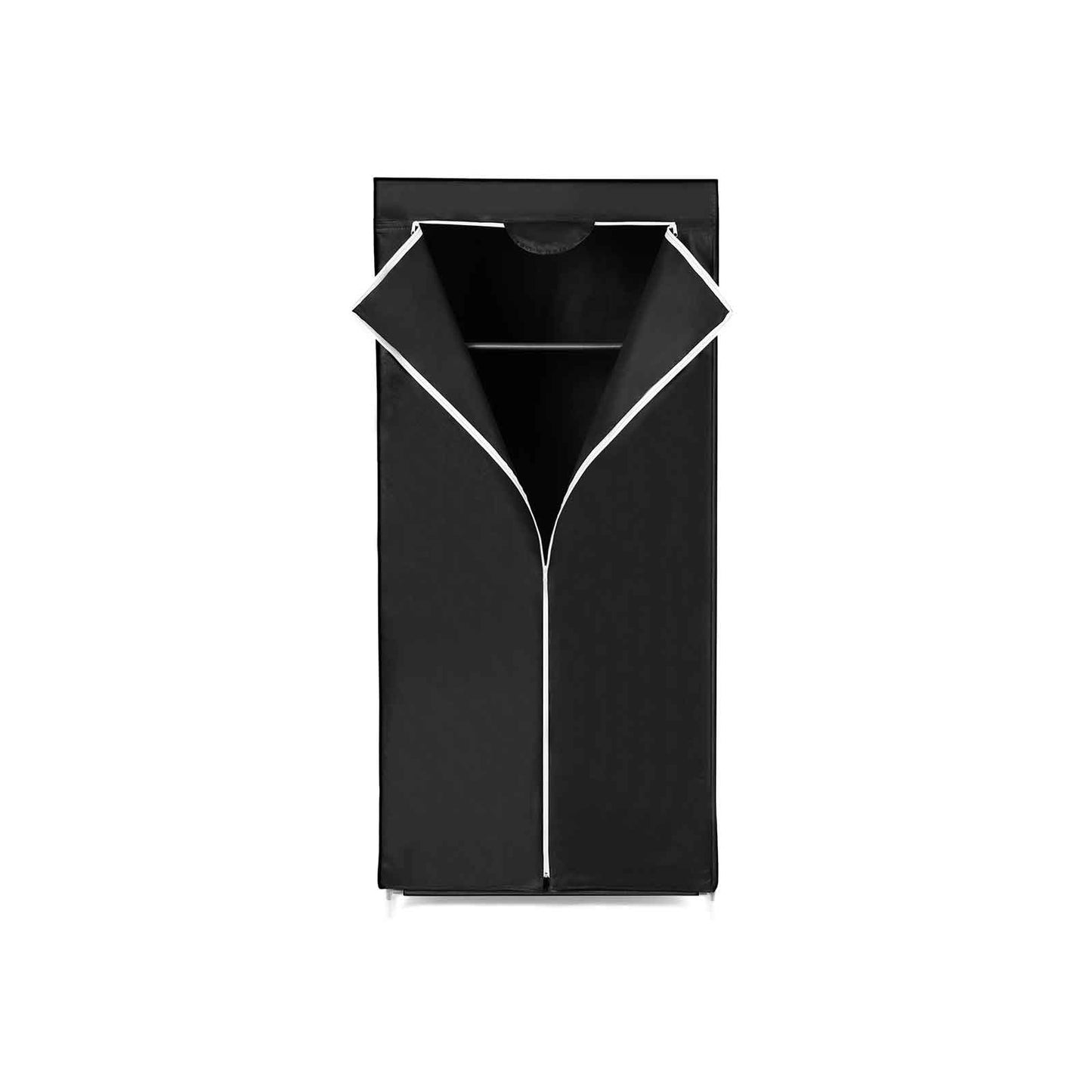 Stoffschrank, Stoffkleiderschrank, Faltschrank, zusammenklappbar, mit Kleiderstange, Garderobe, Schwarz, SONGMICS, 2
