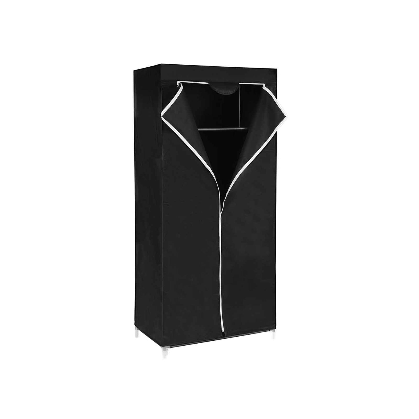 Stoffschrank, Stoffkleiderschrank, Faltschrank, zusammenklappbar, mit Kleiderstange, Garderobe, Schwarz, SONGMICS, 3