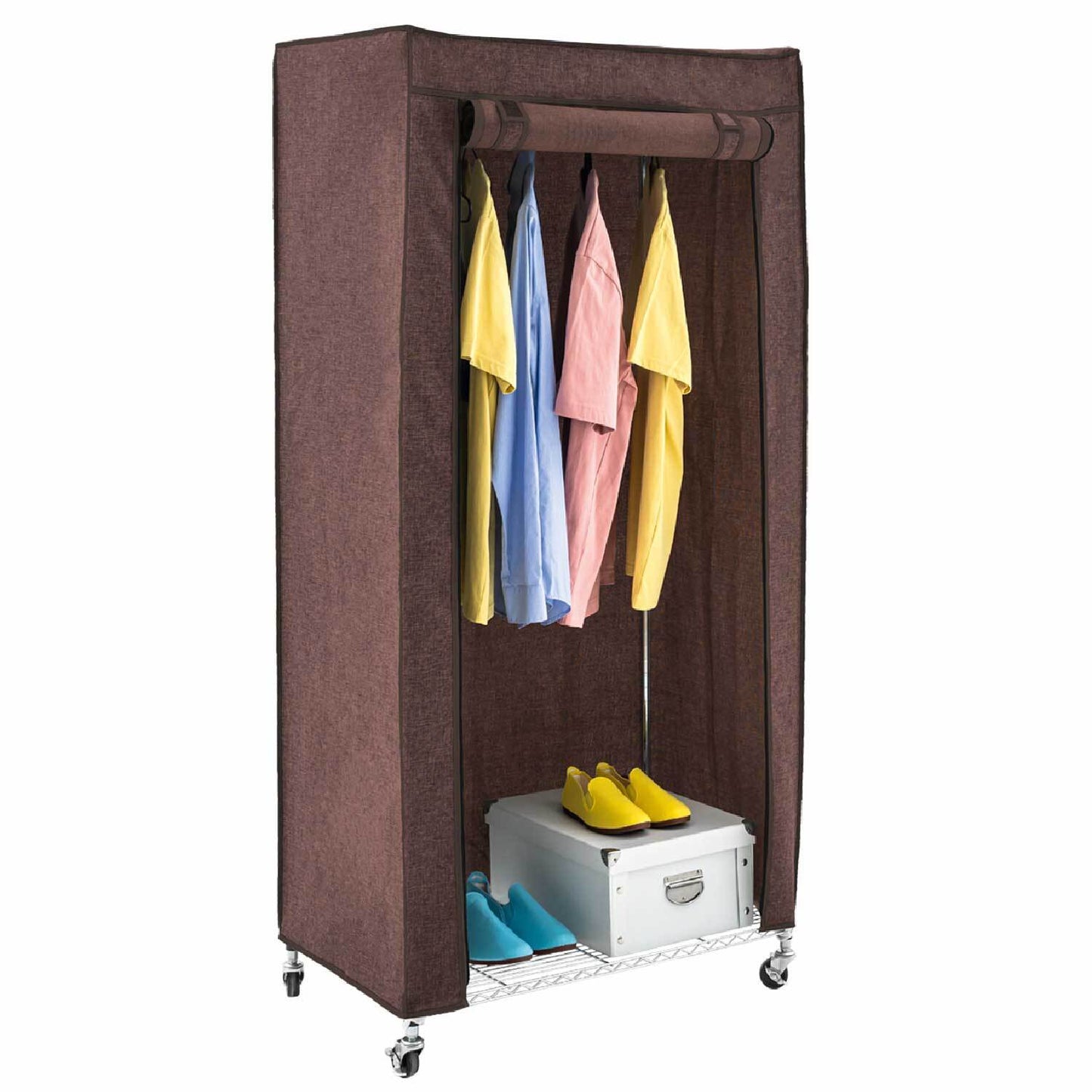 Stoffschrank, Faltschrank , Kleiderständer, Kleiderschrank auf Rollen, art moon Buffalo, 8