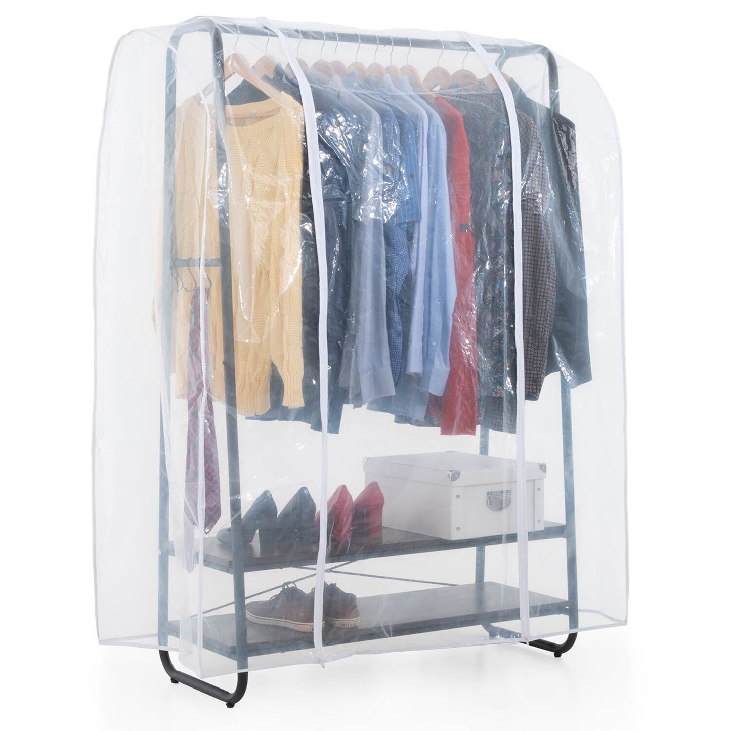 Stoffschrank, Schwerlast Kleiderständer, Bis 170Kg, Jackenständer, Kleiderständer mit Abdeckung, Tatkraft Anneli & Anwalt, 12