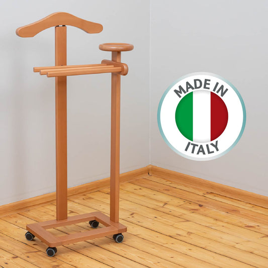 Stummer Diener, Herrendiener modern, Jackenständer, Rollgarderobe, Kleiderständer Holz, Tatkraft Lord, 5