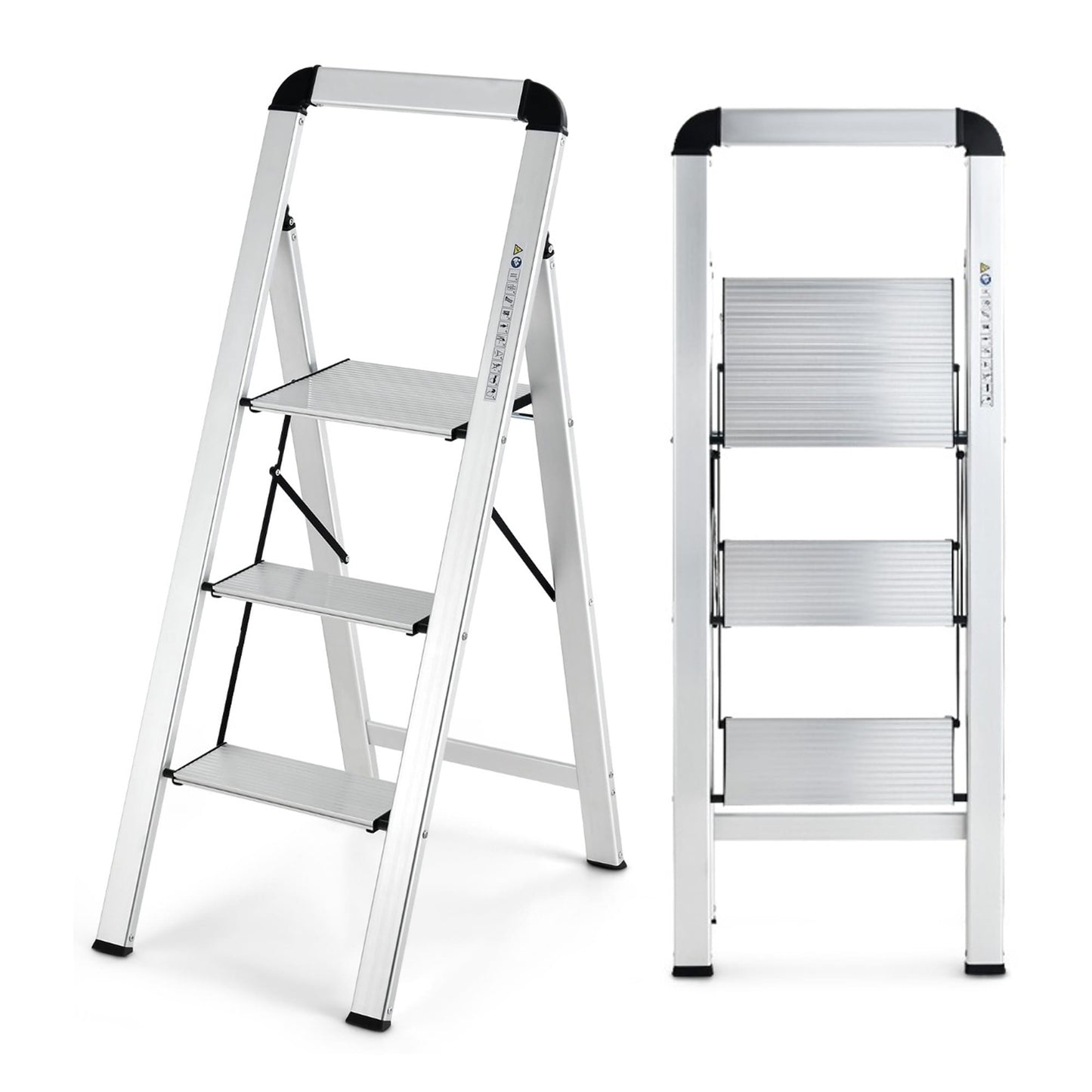 Trittleiter, Trittleiter 2 Stufen, Trittleiter Klappbar, Holzleiter Klappbar, leichte Leiter, Colombo