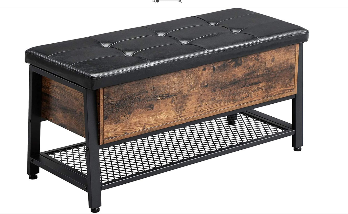 Schuhbank, Betttruhe, Sitzbank mit gepolsterter Sitzfläche und Schuhregal, bis 120 KG, Betttruhe mit Stauraum, Vasagle, 4