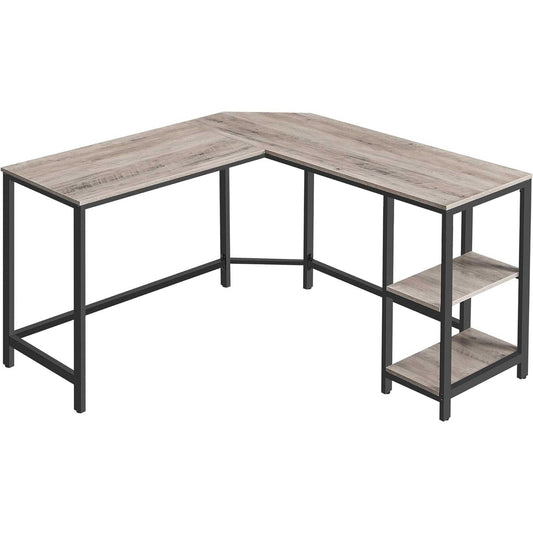 Eckschreibtisch, Computertisch, Schreibtisch L form, Eckschreibtisch mit 2 Ablagen, platzsparender Bürotisch Gaming VASAGLE, 4