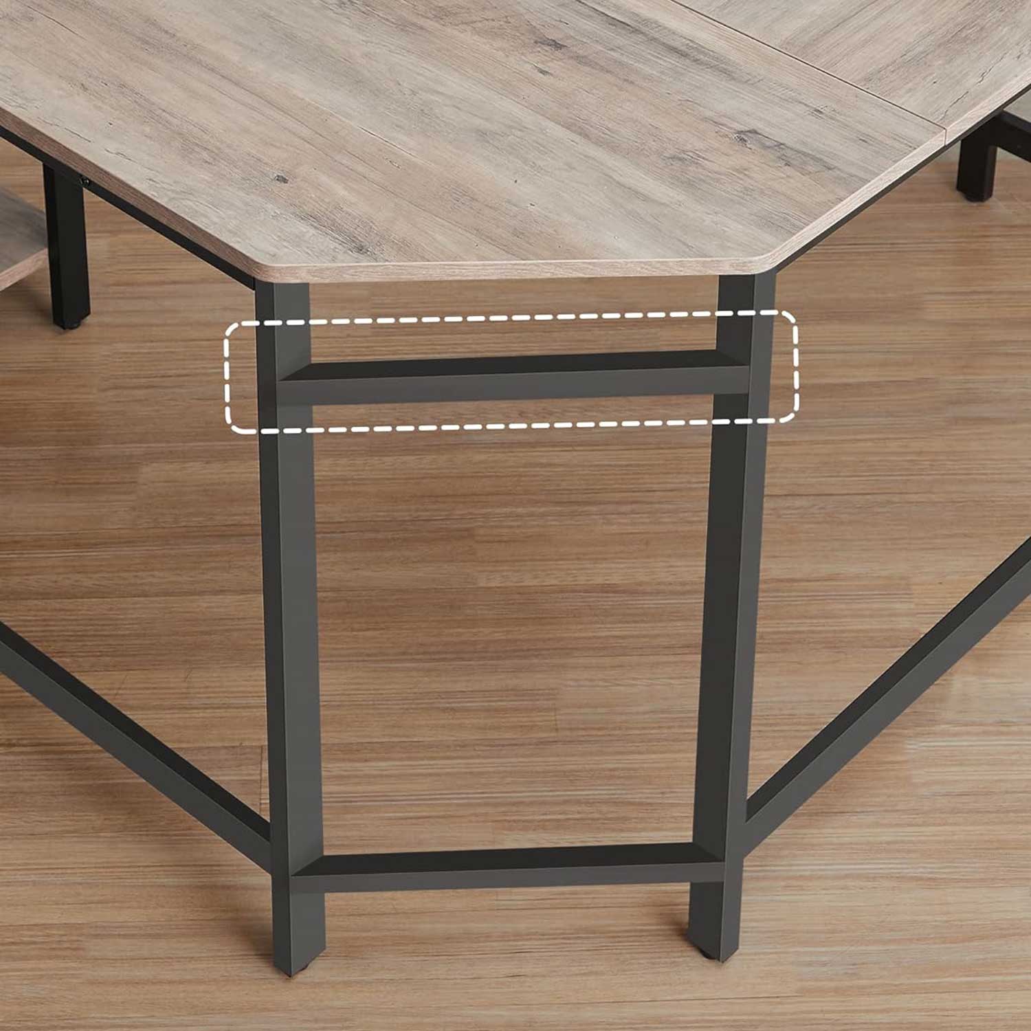Eckschreibtisch, Computertisch Schreibtisch L form, Eckschreibtisch mit 2 Ablagen, platzsparender Bürotisch Gaming VASAGLE, 5