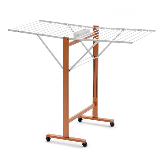 Wäscheständer, Wäscheständer platzsparend, 1Wäscheklammerkorb, Klappbar, Wäscheständer holz, ARIT RONDINE Kirschholz, 1