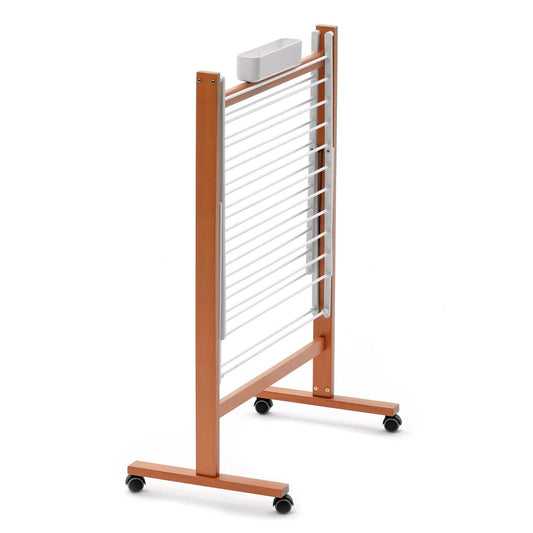 Wäscheständer, Wäscheständer platzsparend, 1Wäscheklammerkorb, Klappbar, Wäscheständer holz, ARIT RONDINE Kirschholz, 3