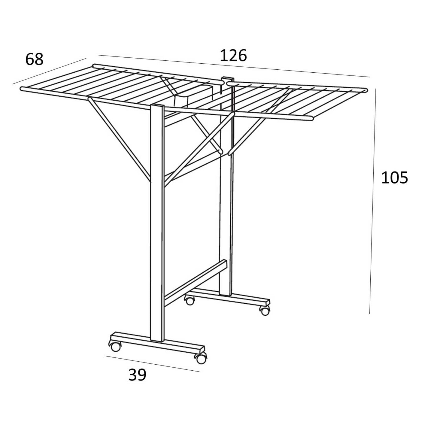 Wäscheständer, Wäscheständer platzsparend, 1Wäscheklammerkorb, Klappbar, Wäscheständer holz, ARIT RONDINE Kirschholz, 5